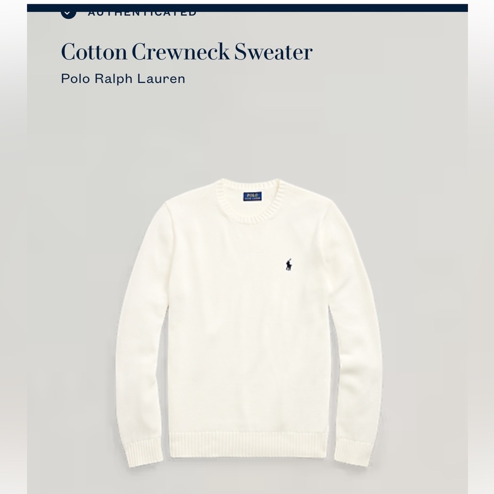 Ralph Lauren Men's Cream Crewneck Sweater